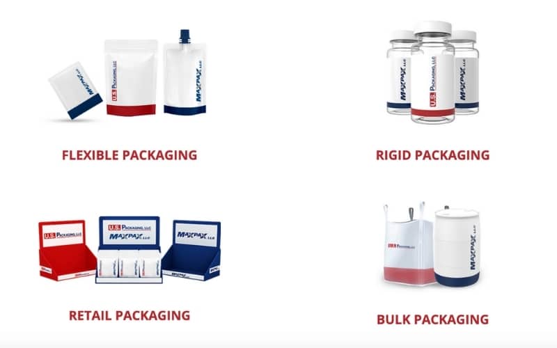 Different packaging options offered by MaxUS Operations