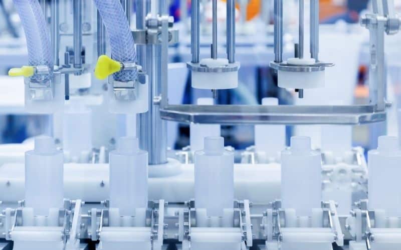 Bottles are filled at a contract manufacturing facility.