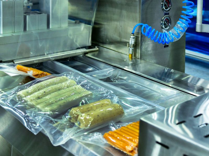 Flexible packaging is used to package 3 different types of foods.
