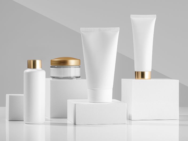 Health and beauty industry packaging in the form of squeeze bottles and jars - examples of contract packaging product capabilities for CPG brands.